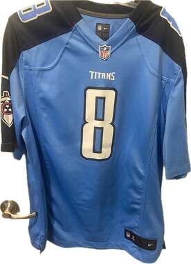 Nike Tennessee Titans Marcus Mariota #8 Jersey Lt Blue Men's Size L NFL On-Field